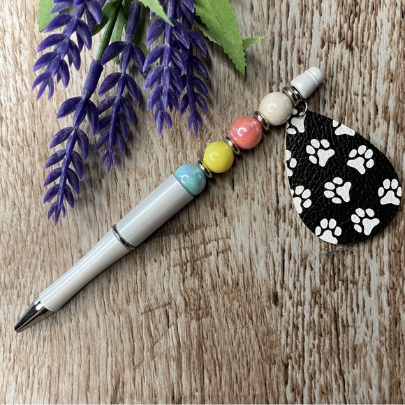 Writing Pen Dog Corgi Pug Artisan Beaded Silicone Gift Custom Handcrafted Office - Picture 7 of 10